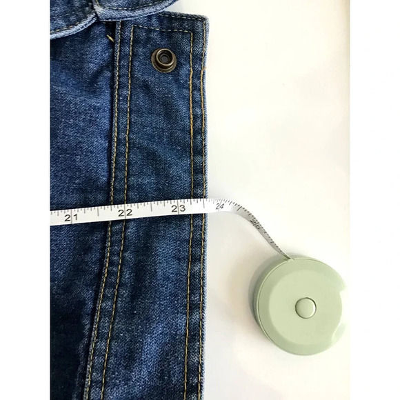 Vintage London Fog Size Small (16) Blue Denim Jean Turbo Jacket - Picture 10 of 14